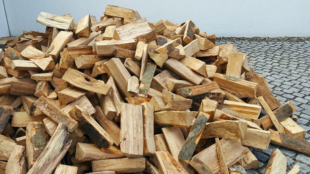 Firewood ready to heat in the oven