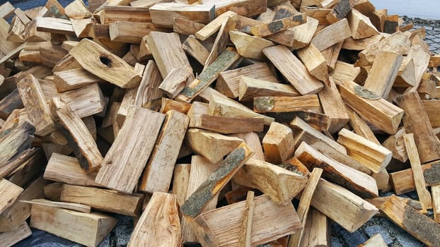 Firewood ready to heat in the oven