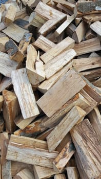 Firewood ready to heat in the oven