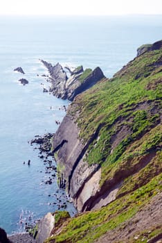 rocky jagged coastline and cliffs in county kerry ireland on the wild atlantic way