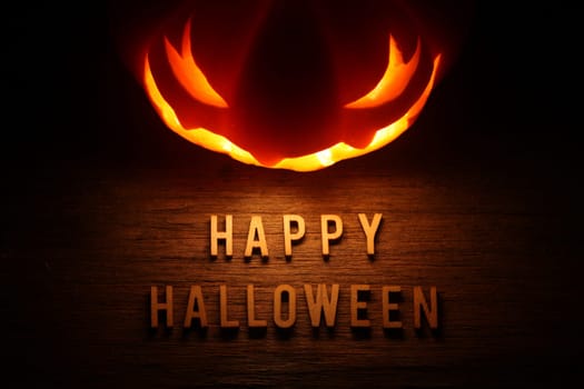 Spooky Halloween background with jack o lantern - Happy Halloween