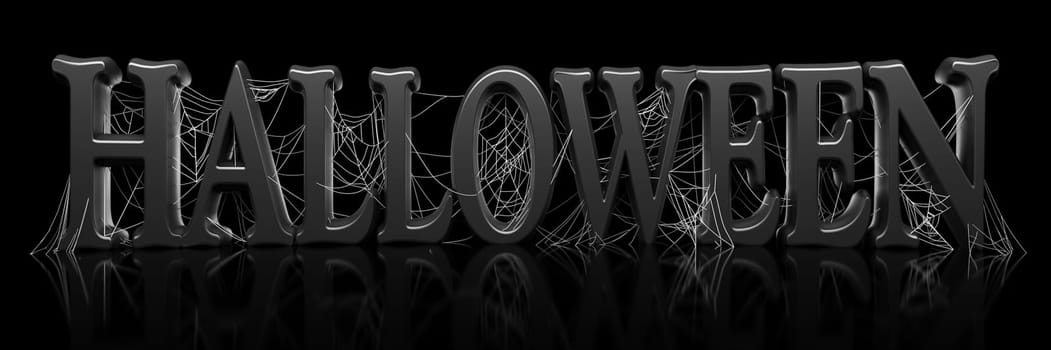 Halloween covered in spider webs - 3d render