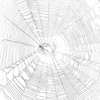 Real spider web isolated on white