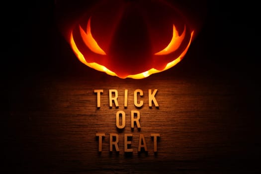 Spooky Halloween background with jack o lantern - Trick or Treat