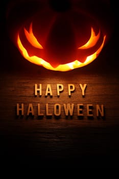 Spooky Halloween background with jack o lantern - Happy Halloween