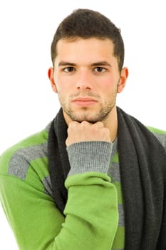 studio picture of a casual young man, isolated on white