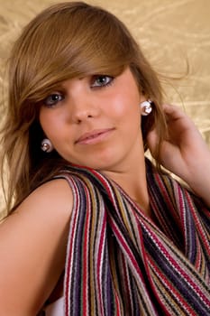 young beautiful happy woman, close up portrait