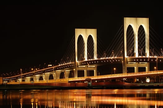 The night of Sai Van bridge in Macau