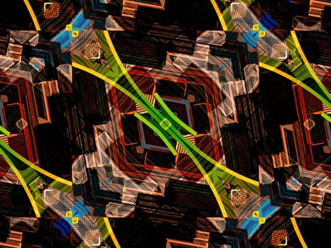 Ethnic pattern. Abstract kaleidoscope fabric design texture