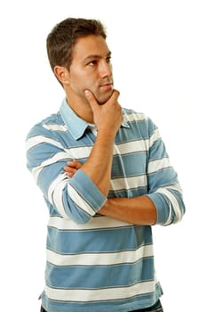 studio picture of a casual young man, isolated on white