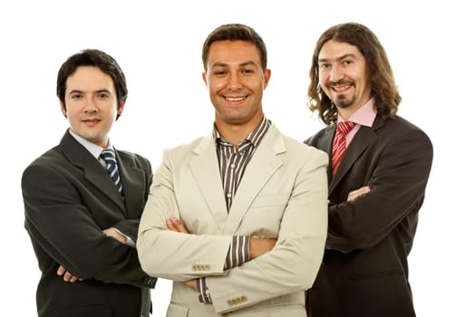 three business men isolated on white background