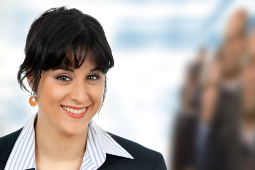 an young happy beautiful business woman smilling