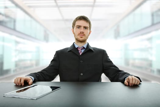 young business man on a desk at the office