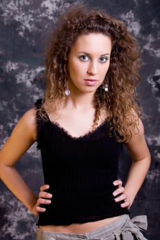 silly young beautiful woman close up portrait