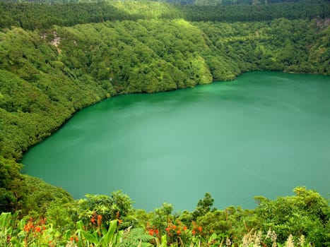 azores lake of sao goncalo in sao miguel island