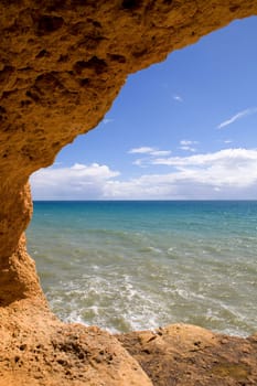 rocky coast of algarve, the south of portugal