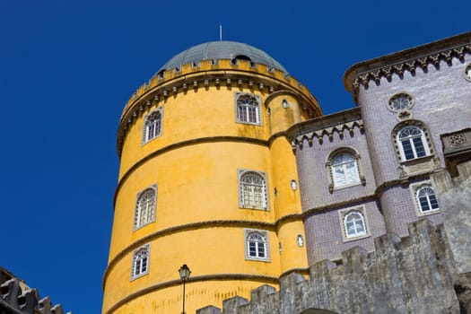 Detail of Pena palace, in the village of Sintra, Lisbon, Portugal