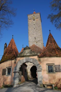 Burgtorturm City of Rothenburg ob der Tauber Bayern Mittelfranken