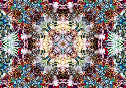 Ethnic pattern. Abstract kaleidoscope fabric design texture