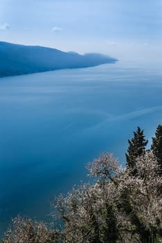 Lake Garda and Monte Baldo in Fruehling