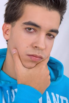 young casual man portrait, studio picture