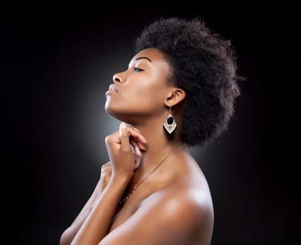 Young black beautiful woman with afro hairstyle
