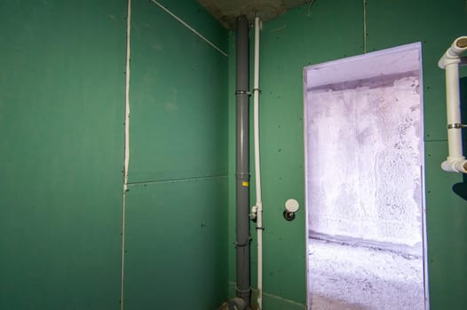 Russia, Moscow- May 05, 2018: interior room apartment. self-finish rough repair