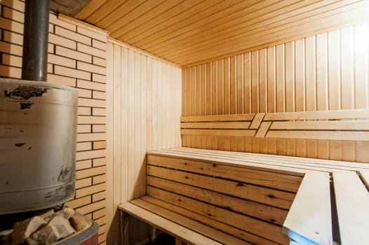 Russia, Moscow- May 05, 2018: interior room apartment. bathhouse, sauna
