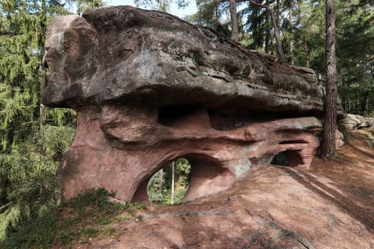 Devilish rocks - bizarre rock formation, Mieroszow, Walbrzych district, Lower Silesian Voivodeship, Poland