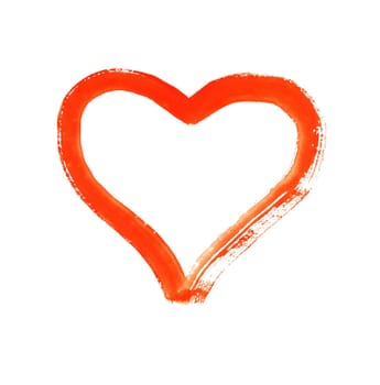 Heart - symbol of love - watercolor on paper - isolated