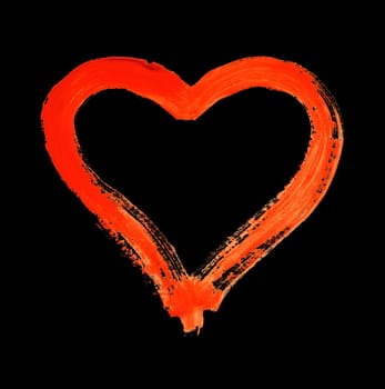 Heart - symbol of love - watercolor on paper - isolated