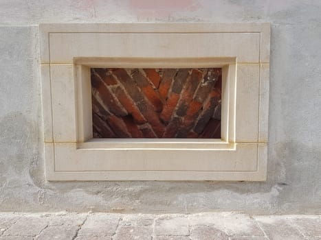 Window bricked. White background