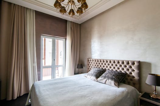 Russia, Moscow- May 12, 2018: interior room apartment. standard repair decoration in hostel