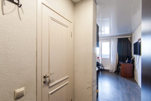 Russia, Moscow- May 12, 2018: interior room apartment. standard repair decoration in hostel