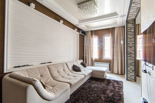 Russia, Moscow- May 12, 2018: interior room apartment. standard repair decoration in hostel