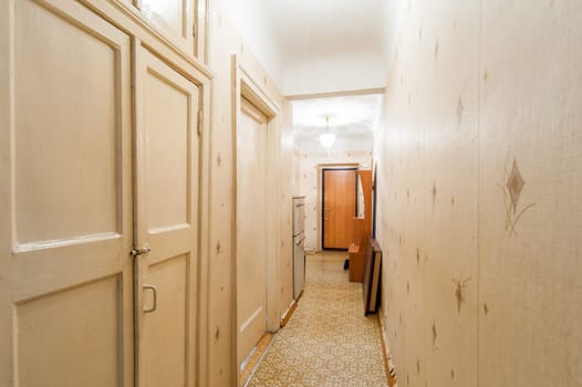 Russia, Moscow- May 14, 2018: interior room apartment. standard repair decoration in hostel