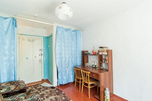Russia, Moscow- May 14, 2018: interior room apartment. standard repair decoration in hostel