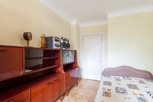 Russia, Moscow- May 14, 2018: interior room apartment. standard repair decoration in hostel
