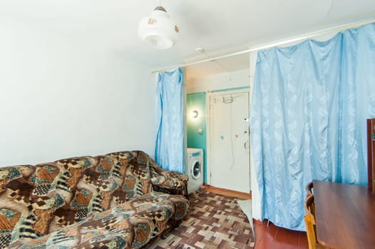 Russia, Moscow- May 14, 2018: interior room apartment. standard repair decoration in hostel
