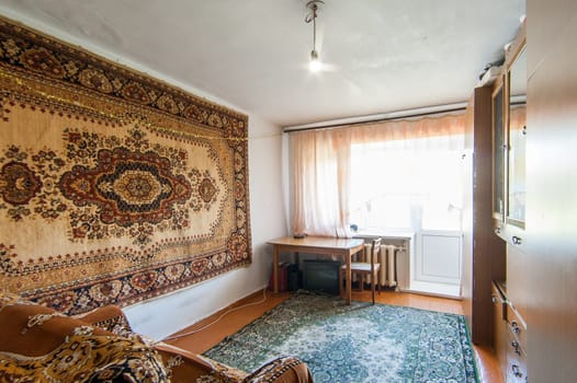 Russia, Moscow- May 14, 2018: interior room apartment. standard repair decoration in hostel