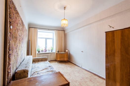 Russia, Moscow- May 14, 2018: interior room apartment. standard repair decoration in hostel