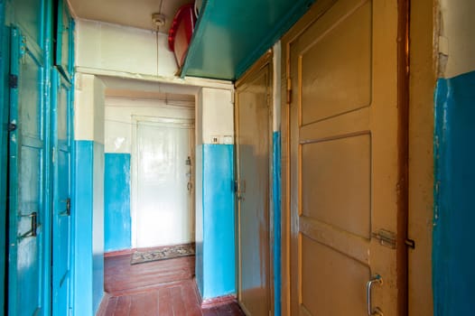 Russia, Moscow- May 14, 2018: interior room apartment. standard repair decoration in hostel. old not modern decor
