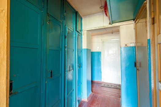 Russia, Moscow- May 14, 2018: interior room apartment. standard repair decoration in hostel. old not modern decor