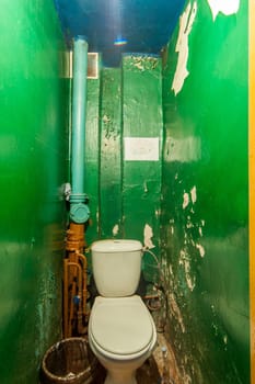 Russia, Moscow- May 14, 2018: interior room apartment. standard repair decoration in hostel. old not modern decor