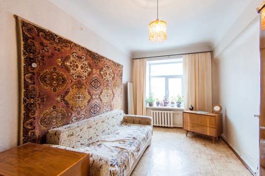 Russia, Moscow- May 14, 2018: interior room apartment. standard repair decoration in hostel