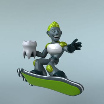 Green Robot - 3D Illustration