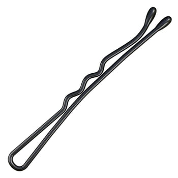 Black metal hairpin 3D rendering illustration isolated on white background