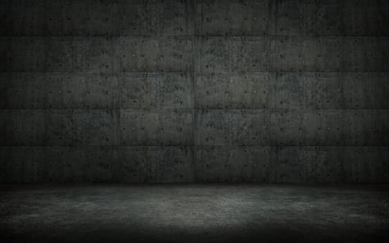 Empty space grungy concrete wall and stone floor room . Style interior for design,text and picture .