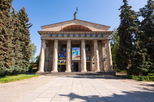 Volgograd, Russia - August 26, 2019: The building of the Volgograd Planetarium, front view