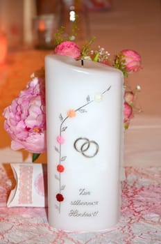 silver wedding candle